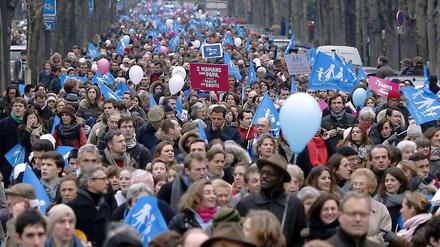 Proteste gegen die Homo-Ehe in Paris.