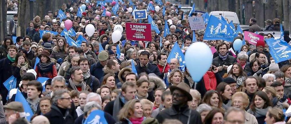 Proteste gegen die Homo-Ehe in Paris.