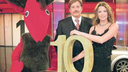 Noch ’ne Gameshow. Jörg Draeger und der Zonk sind wieder da. Sat 1 Gold will mit Wiederholungen alter „Geh aufs Ganze!“-Folgen Zuschauer zwischen 49 und 64 einfangen.Foto:dpa