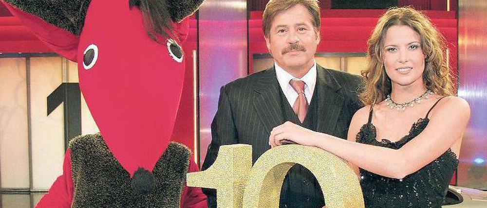Noch ’ne Gameshow. Jörg Draeger und der Zonk sind wieder da. Sat 1 Gold will mit Wiederholungen alter „Geh aufs Ganze!“-Folgen Zuschauer zwischen 49 und 64 einfangen.Foto:dpa