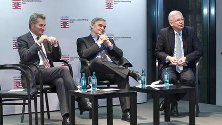 Günther Oettinger, Peter Müller, Roland Koch (v.l.).