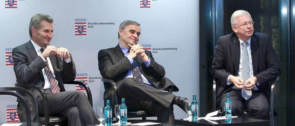 Günther Oettinger, Peter Müller, Roland Koch (v.l.).