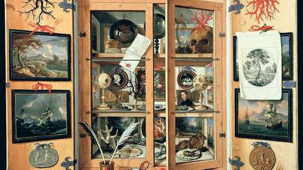 Weltenkabinett. Domenico Remps Ölgemälde „Kunstkammerschrank“ (um 1610).