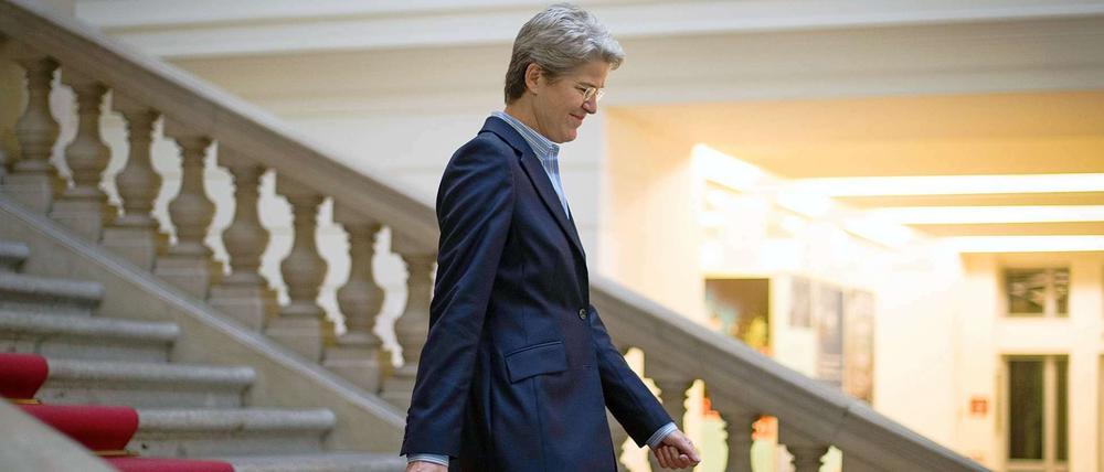 Da geht sie. Claudia Schmid am Mittwoch beim Verlassen des Abgeordnetenhauses, wo Innensenator Frank Henkel über ihre Bitte um Versetzung informiert hatte.