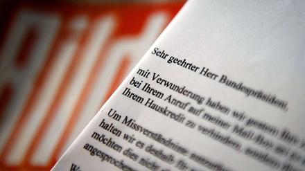 Bundespräsident Christian Wulff lehnt Veröffentlichung des Anrufs bei Bild ab.