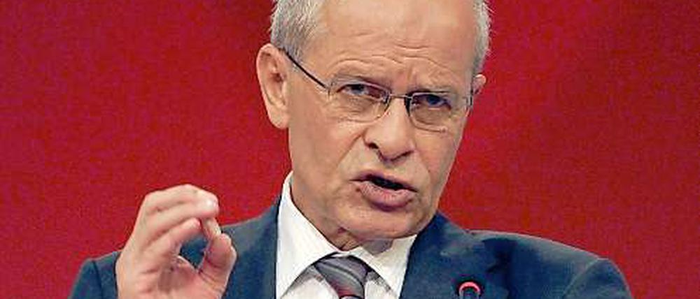 IG-Metall-Chef Berthold Huber: "Wenn die europäische Austeritätspolitik so weiter geht, also Sparen, Sparen, Sparen, dann führt das zu einem Desaster."