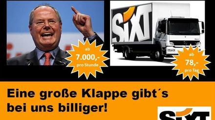 Diese vermeintliche Sixt-Werbung kursiert im Netz - ist aber nicht echt.