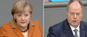 Merkel und Steinbrück am Donnerstag im Bundestag.