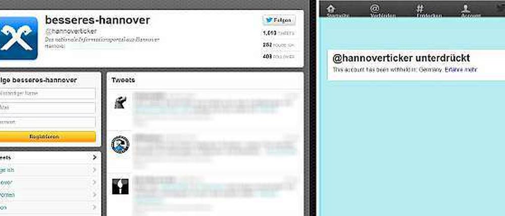 Tweets der verbotenen Neonazi-Gruppe "Besseres Hannover" werden seit neuestem in Deutschland unterdrückt.