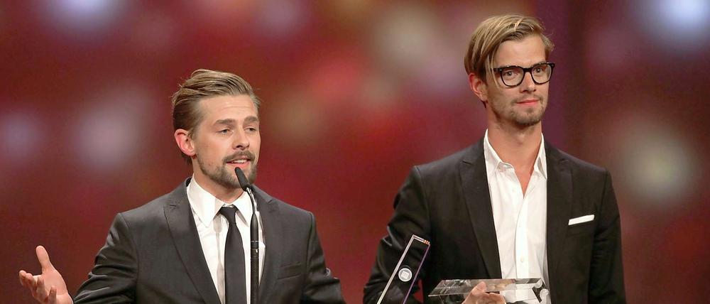 Während neoParadise in der Kritik steht. - Die Moderatoren Klaas Heufer-Umlauf und Joko Winterscheidt bei der Aufzeichnung der Verleihung des Deutschen Fernsehpreises 2012 anlässlich der Auszeichnung der Sendung "Joko gegen Klaas - Das Duell um die Welt". (Archivaufnahme)