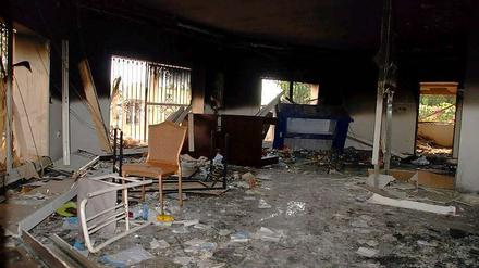 Einer der Räume des zerstörten US-Konsulats in Bengasi. Hier starben Botschafter Chris Stevens und drei Mitarbeiter.