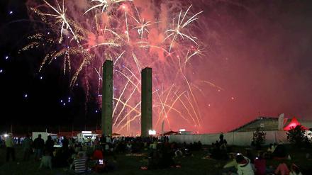 Pyronale-Feuerwerk am Olympiastadion. Sechs Menschen wurden leicht verletzt.