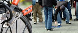 Fahrraddiebstahl, Hütchenspieler. Kriminalität in einer Großstadt hat viele Facetten, viele Taten werden nicht angezeigt.