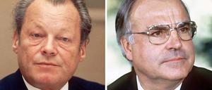Beide waren sie Bundeskanzler, beide haben Fehler im Amt gemacht - heute ranken sich Mythen und Legenden um sie und die Schattenseiten scheinen vergessen: Willy Brandt und Helmut Kohl.