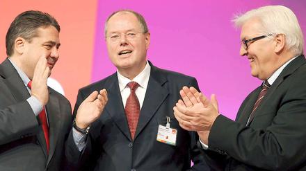 Die Troika der möglichen Kanzlerkandidaten: Sigmar Gabriel, Peert Steinbrück und Frank-Walter Steinmeier. 