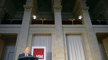 Alt und kämpferisch: George Soros im Berliner "Palais am Festungsgraben"
