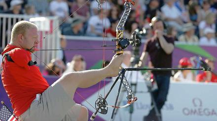 Bogenschütze Matt Stutzman bei den Paralympics 2012 in London.