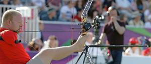 Bogenschütze Matt Stutzman bei den Paralympics 2012 in London.