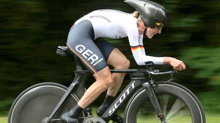 Judith Arndt auf dem Weg zur Silbermedaille.