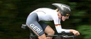 Judith Arndt auf dem Weg zur Silbermedaille.