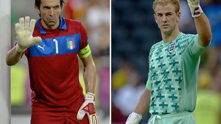 Der ruhige, Ginaluigi Buffon (l.) , und der Herumüpfer, Joe Hart.
