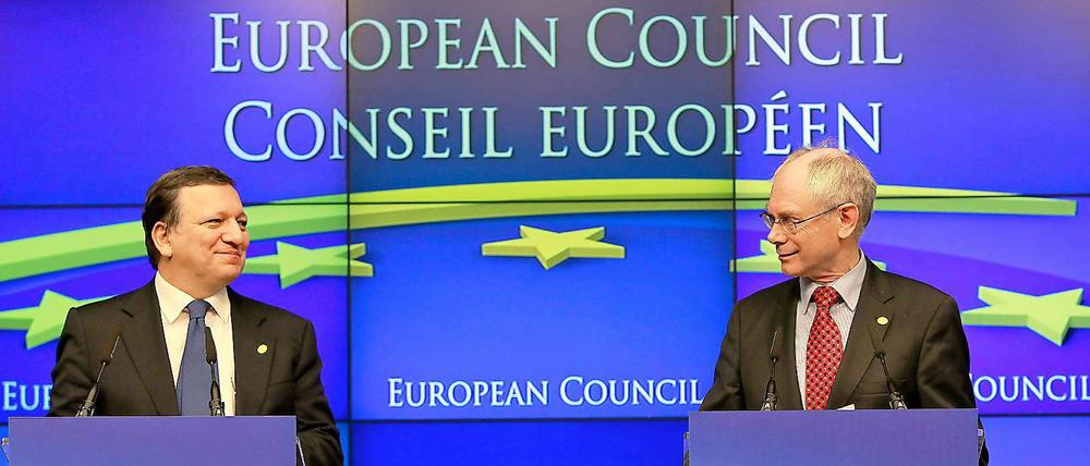 Kommissionspräsident José Manuel Barroso (li.) setzt die Bundesregierung mit seinen Plänen unter Druck.