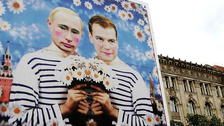 Auf dem Christopher Street Day wurde gegen das Anti-Schwulen-Gesetz in Russland demonstriert.