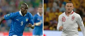 Brüder im Geiste: Die beiden Angreifer Mario Balotelli (l.) und Wayne Rooney spielen für die Erzrivalen Manchester City und Manchester United - und sind immer mal wieder für einen Skandal gut.