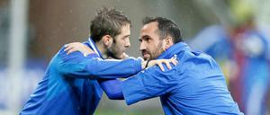 Auch gemeinsam stark? Griechenlands Costas Fortounis und Tehofanis Gekas (r.)
