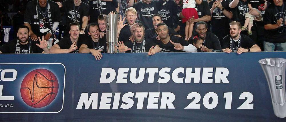 Schon wieder gewonnen. Die Baskets Bamberg sind nach einem 3:0 in der Finalserie gegen Ulm wieder Meister.