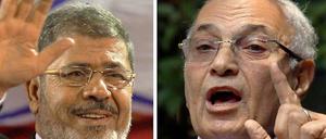 Der Islamist Mohammed Mursi (links) und der frühere Mubarak-Minister Ahmed Schafik gehen in die Stichwahl.