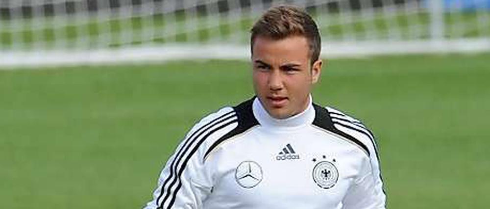 Mario Götze beim EM-Training mit der Nationalmannschaft.