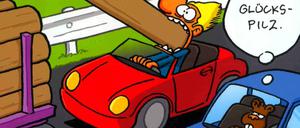 Um die Ecke gedacht: Dieser Cartoon ziert den Titel des Buches.