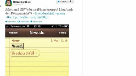 Nrwcdu - oder Brechdurchfall? Das iPhone scheint unschlüssig.