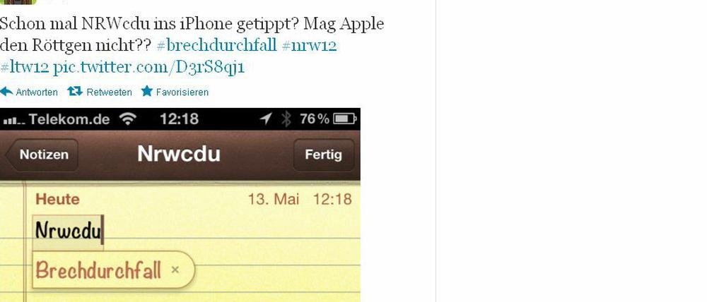 Nrwcdu - oder Brechdurchfall? Das iPhone scheint unschlüssig.