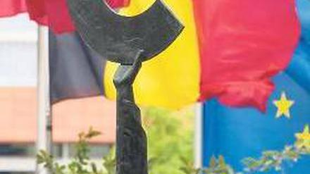 Währungshüterin: Skulptur vor dem Europäischen Viertel in Brüssel. Foto: dpa
