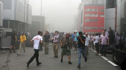 Nach dem Rennen in Barcelona brach in der Williams-Box ein Feuer aus.