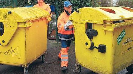 Farbenlehre. Gewöhnlich können Alba (gelb) und BSR (orange) nicht so gut miteinander. Bei der neuen Wertstofftonne wollen sie – nach Zustimmung des Kartellamts – kooperieren. 