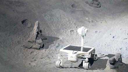 Nicht für diese Welt. Der Rover „Asimov“ des Part-Time-Scientists-Teams wird in einem Mondlabor getestet. 