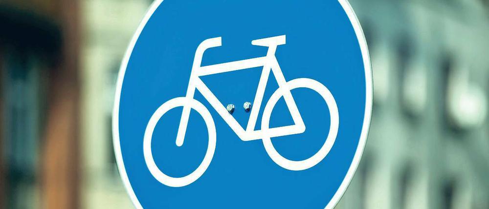 Radwegschild in Berlin