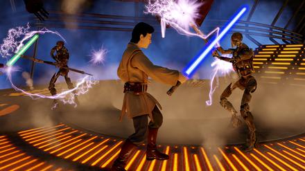 Packendes Duell: Szene aus "Kinect Star Wars".