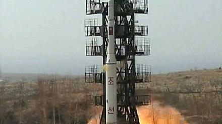 Start einer nordkoreanischen Rakete
