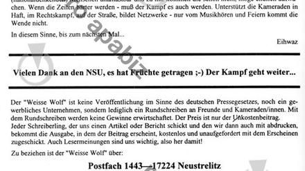 Im Vorwort einer rechtsextremen Zeitschrift dankt der Herausgeber, ein Landtagsabgeordneter, der NSU. Jetzt wird gegen ihn ermittelt.