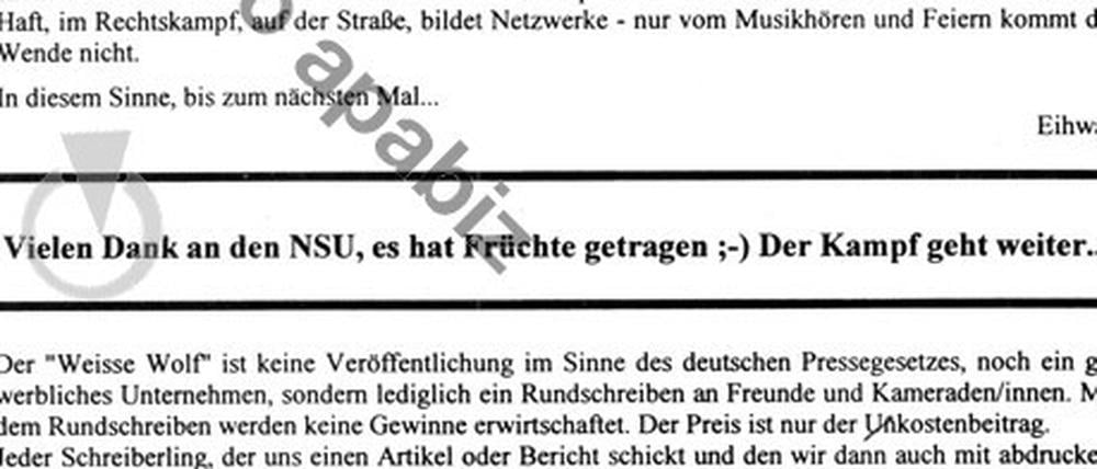 Im Vorwort einer rechtsextremen Zeitschrift dankt der Herausgeber, ein Landtagsabgeordneter, der NSU. Jetzt wird gegen ihn ermittelt.
