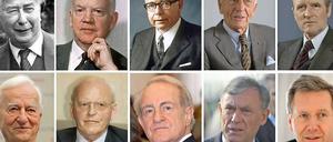 (Von links) THEODOR HEUSS, HEINRICH LÜBKE, GUSTAV HEINEMANN, WALTER SCHEEL, KARL CARSTENS, RICHARD VON WEIZSÄCKER, ROMAN HERZOG , JOHANNES RAU, HORST KÖHLER, CHRISTIAN WULFF