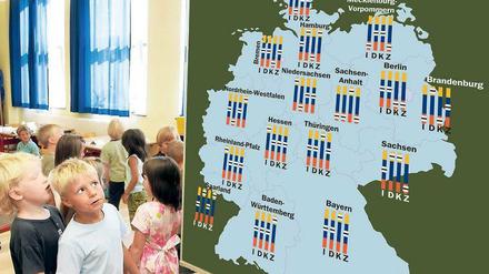 Bundesländer im Vergleich. Gemessen wurden vier Aspekte: I = Integrationskraft, D = Durchlässigkeit, K = Kompetenzförderung, Z = Zertifikatsvergabe.