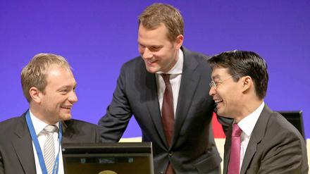 Lindner, Bahr und Rösler: Wenn die FDP in NRW nicht in den Landtag einzieht, könnte das ihr politisches Ende bedeuten.