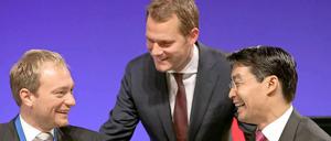 Lindner, Bahr und Rösler: Wenn die FDP in NRW nicht in den Landtag einzieht, könnte das ihr politisches Ende bedeuten.