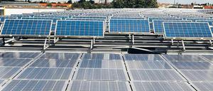 Gekauft. Microsol will fast alle Standorte und Mitarbeiter von Solon übernehmen – auch die Zentrale in Berlin-Adlershof, wo diese Module auf dem Dach stehen.