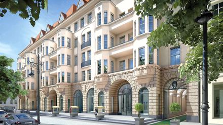Neuer Glanz für das Baudenkmal. Haus Cumberland am Ku'damm wird derzeit umgebaut, vorne entstehen Läden und im hinteren Teil Wohnungen.